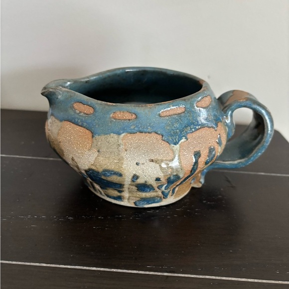 Handcrafted Ceramic Pitcher‎ - Blue and Tan - Picture 1 of 5